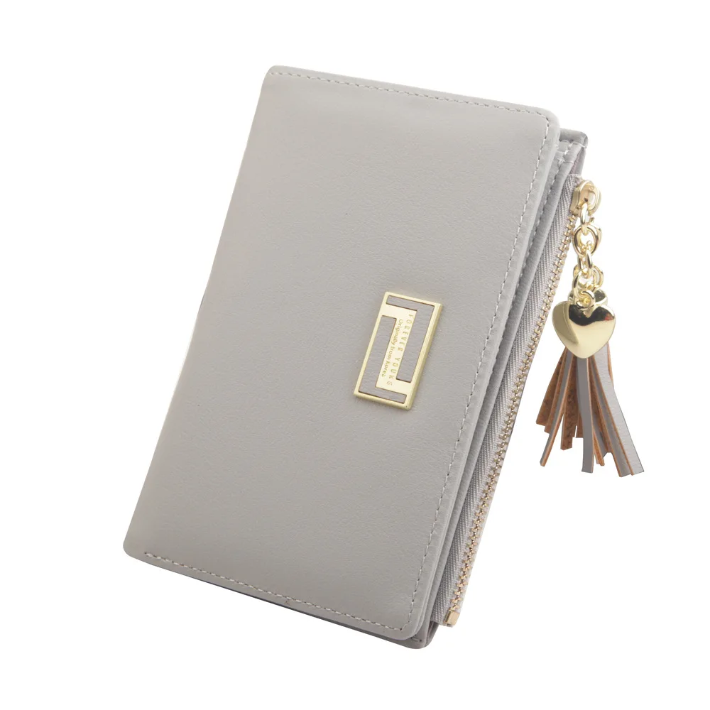 

NO.ONEPAUL 2021 new ladies mid-length wallet zipper wallet Korean plain weave handbag fringed coin purse