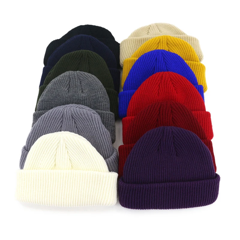 

1PC Fashion Skullcap Knitted Beanie Hat Unisex Short Hip Hop Brimless Warm Cap