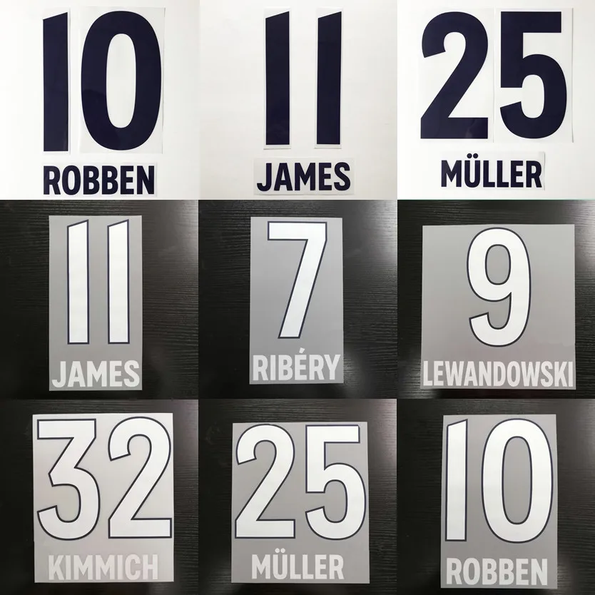 2018 19 LEWANDOWSKI ROBBEN RIBERY JAMES MULLER RODRIGUEZ KIMMICH HUMMELS THIAGO печать намышка футбольные нашивки