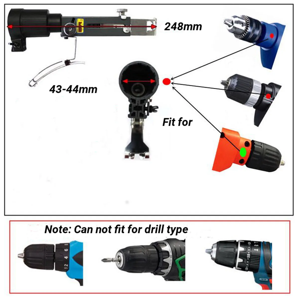 

Automatic Chain Nail Guns Adapter Screw Guns Nozzle Adapter Nail Bracket Chain Nails Kit for Electric Drill Woodworking Tool