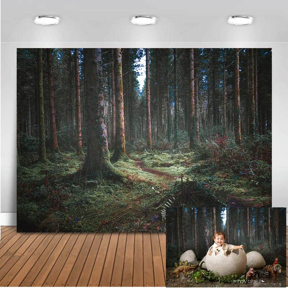 Фон для фотосъемки новорожденных детей в джунглях и сафари лесу фон глубоком