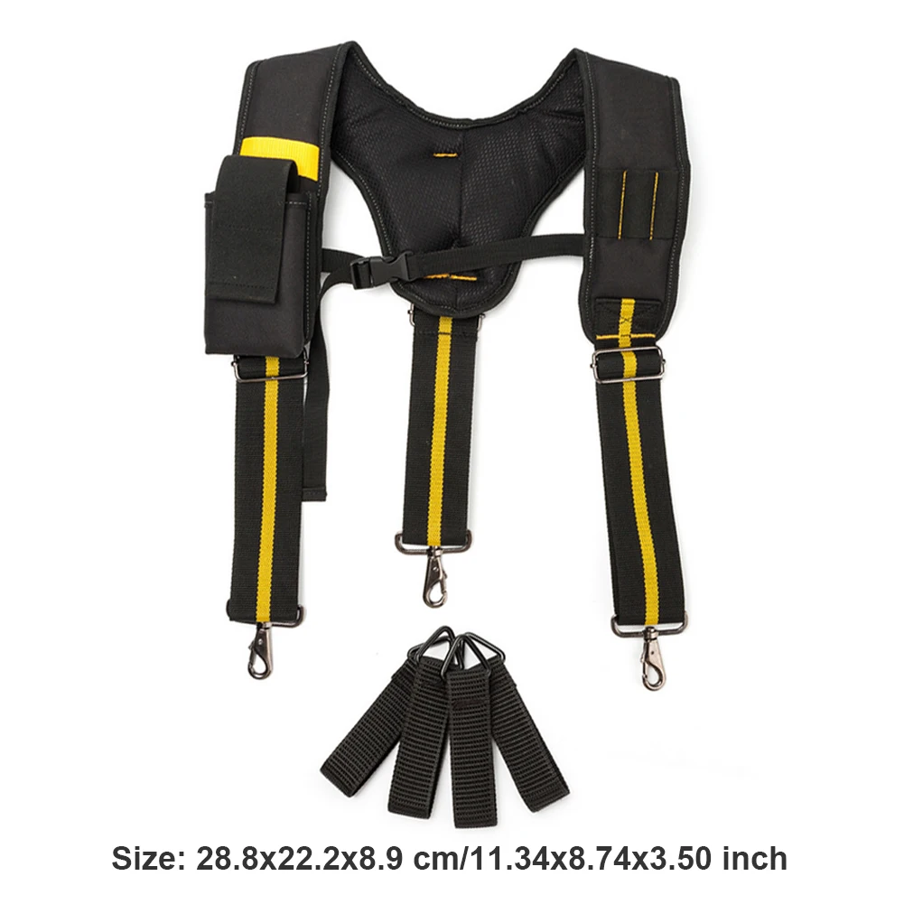 

Y-type Design Padded Heavy Duty Work Tool Belt Braces Suspenders with 4 Support Loops Lighten Waist Weight Adjustable Tool Belt