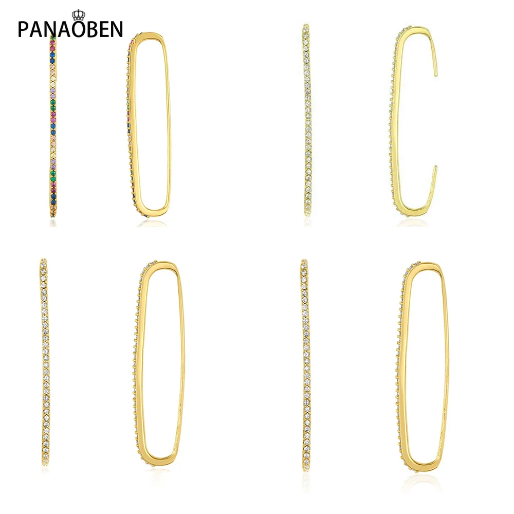 

Женские серьги из серебра 925 пробы PANAOBEN, Разноцветные серьги-каффы с одним ушком, не проколотые серьги, рождественские украшения, 2021