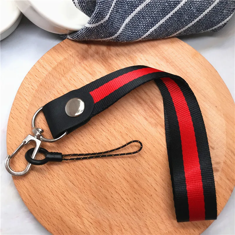 Простой Модный ремешок на запястье цветные полоски расширенный для ключей