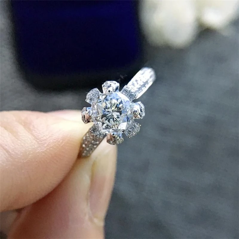 Хорошо Продаем белый кристалл 3CT AAA кубический цирконий свадебное кольцо Halo