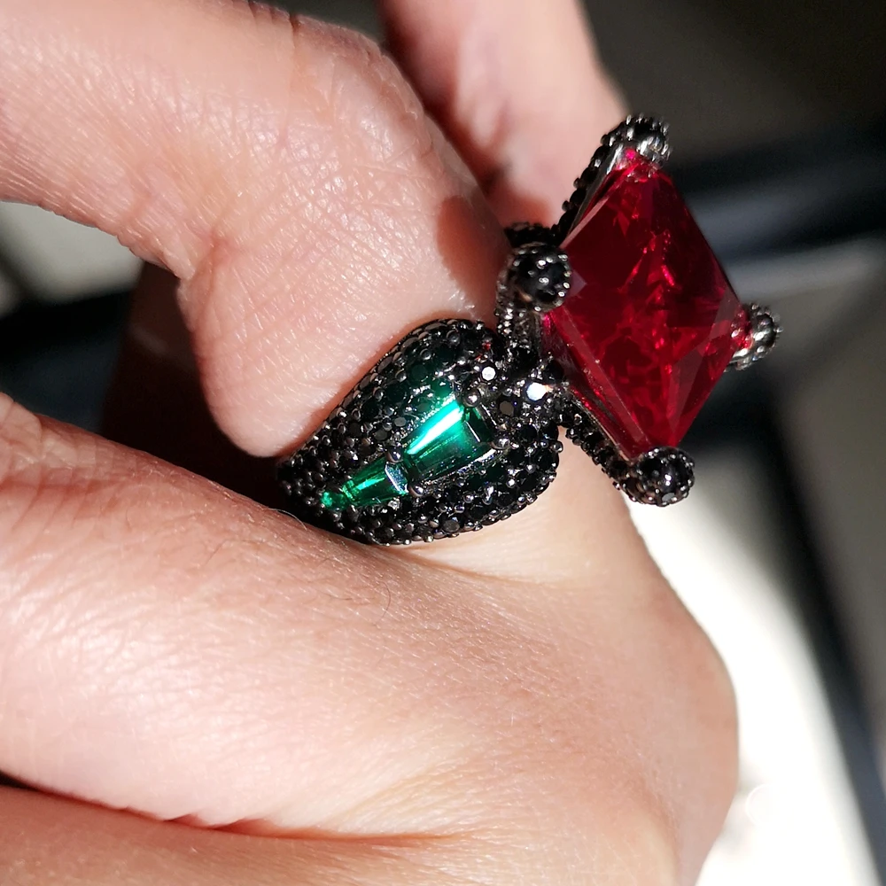 Кольцо KQDANCE с черным Цирконом имитацией муассанита бриллиантом цитрином