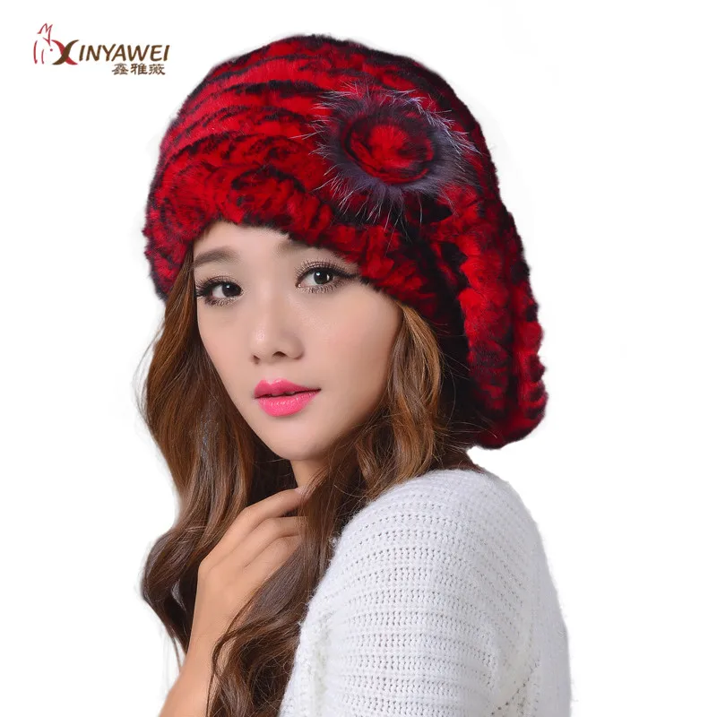 Профессиональная стандартная широкоформатная шапка из кролика Рекс меха лисы