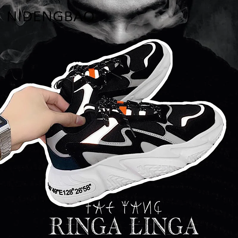 Men Chunky Shoes Autumn Fashion Male Sneakers Mesh Breathable Outdoor Walking Running Causal Sports Shoes Platform Footwear