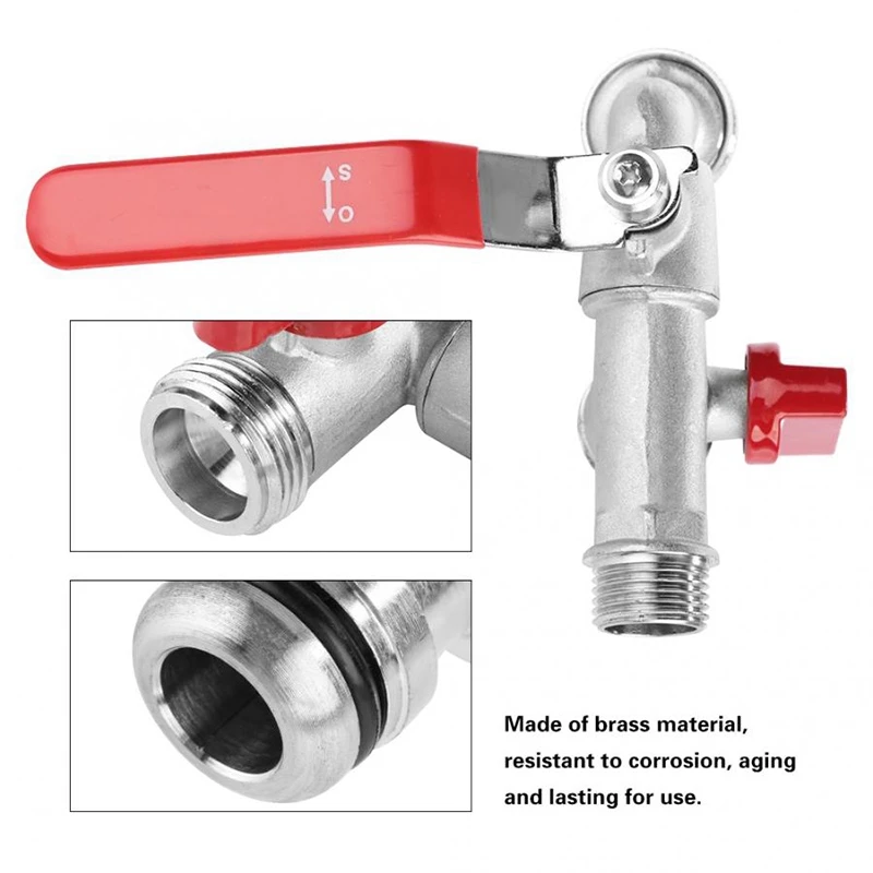 AD двойной клапан 90 градусов водопроводный кран 1/2 дюйма латунный домашний