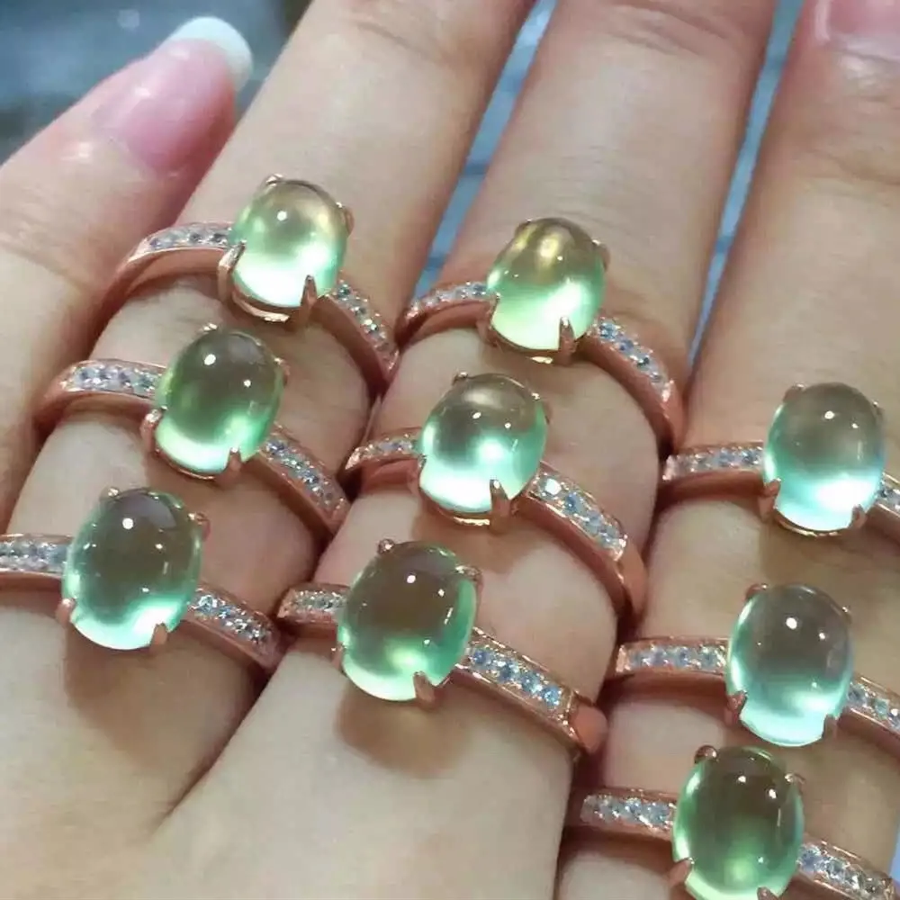 

Supply New 925 Sterling Silver 18k Rose Gold Plated Ring Inlaid With Natural Grape Stone Ring Jewelry