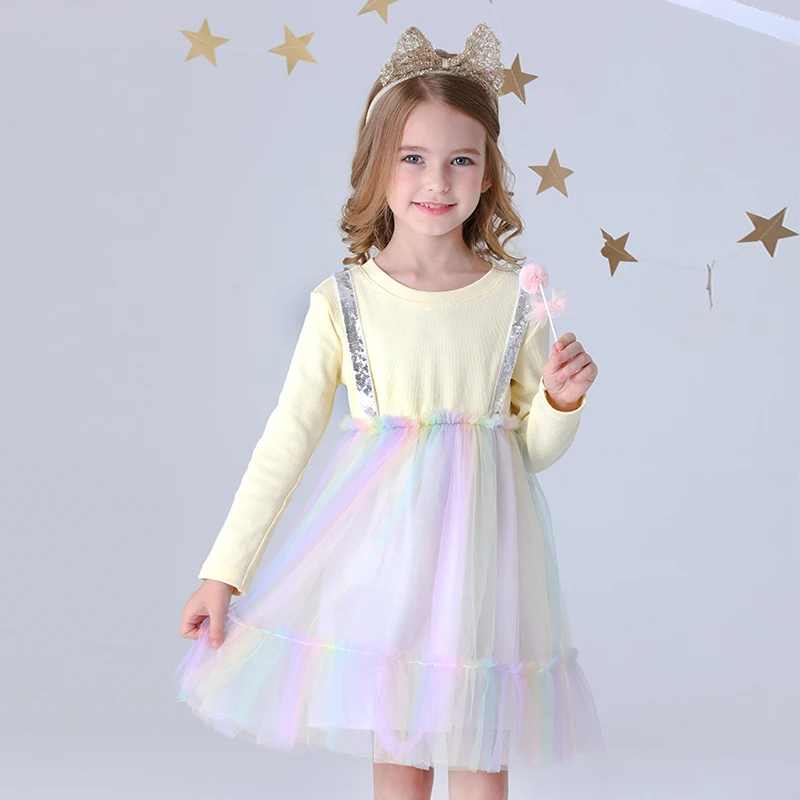 Платье пачка для девочек пушистое детское осеннее платье Тюлевое принцессы