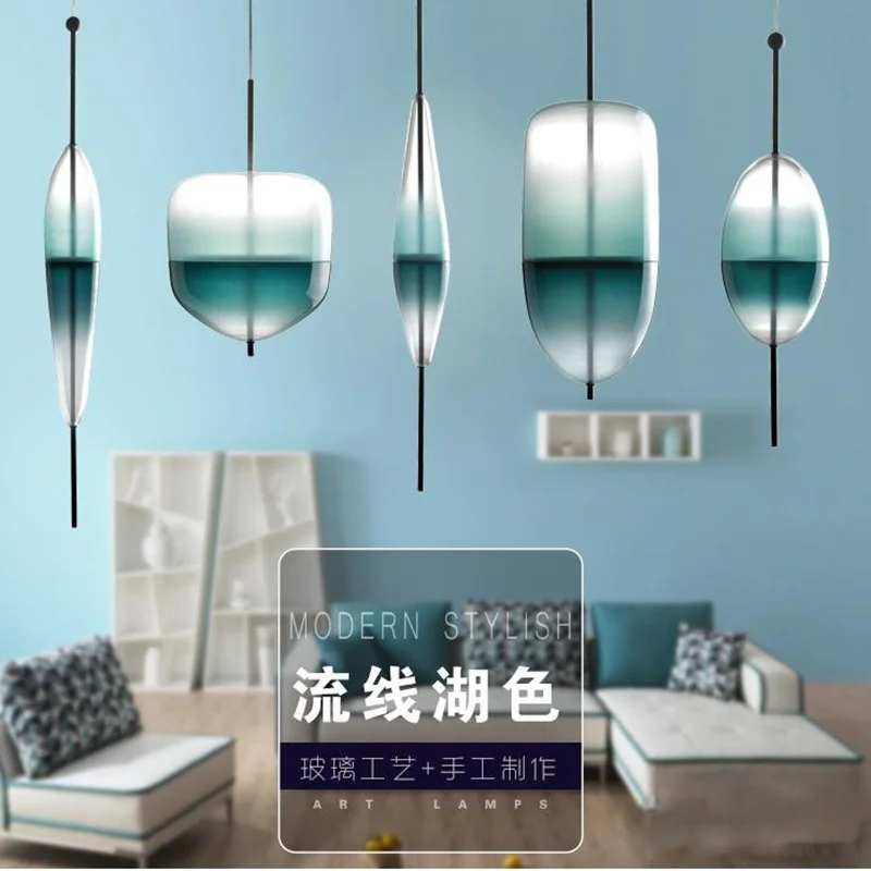 Стеклянный подвесной светильник в стиле арт деко Huse с градиентом современный