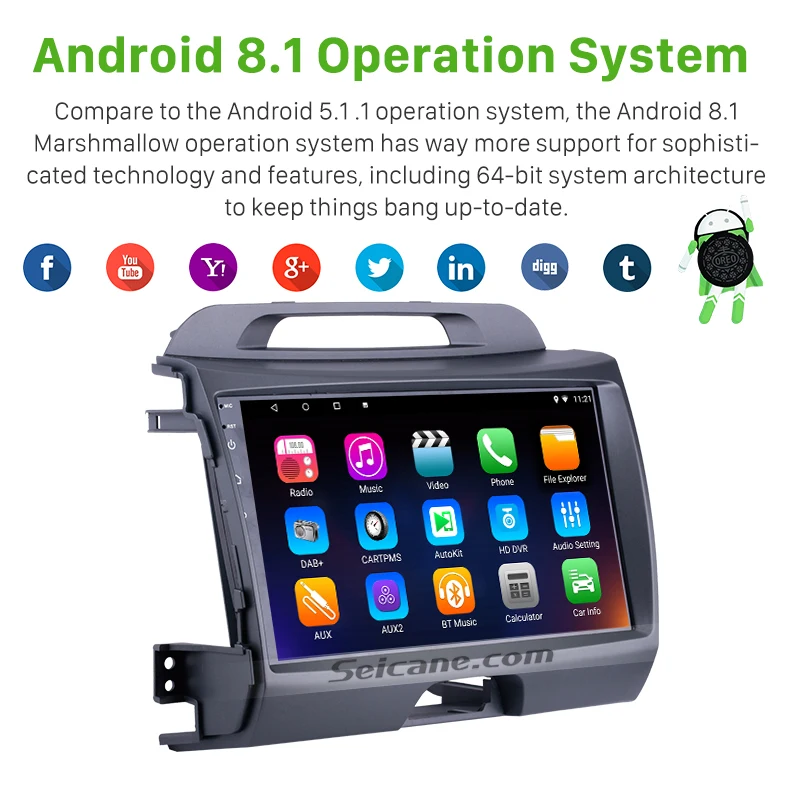 Seicane 9 inch Android 9.0 2din GPS Car Radio For KIA Sportage 2010 2011 2012 2013 2014 2015 Double Din Wifi Multimedia Player | Автомобили