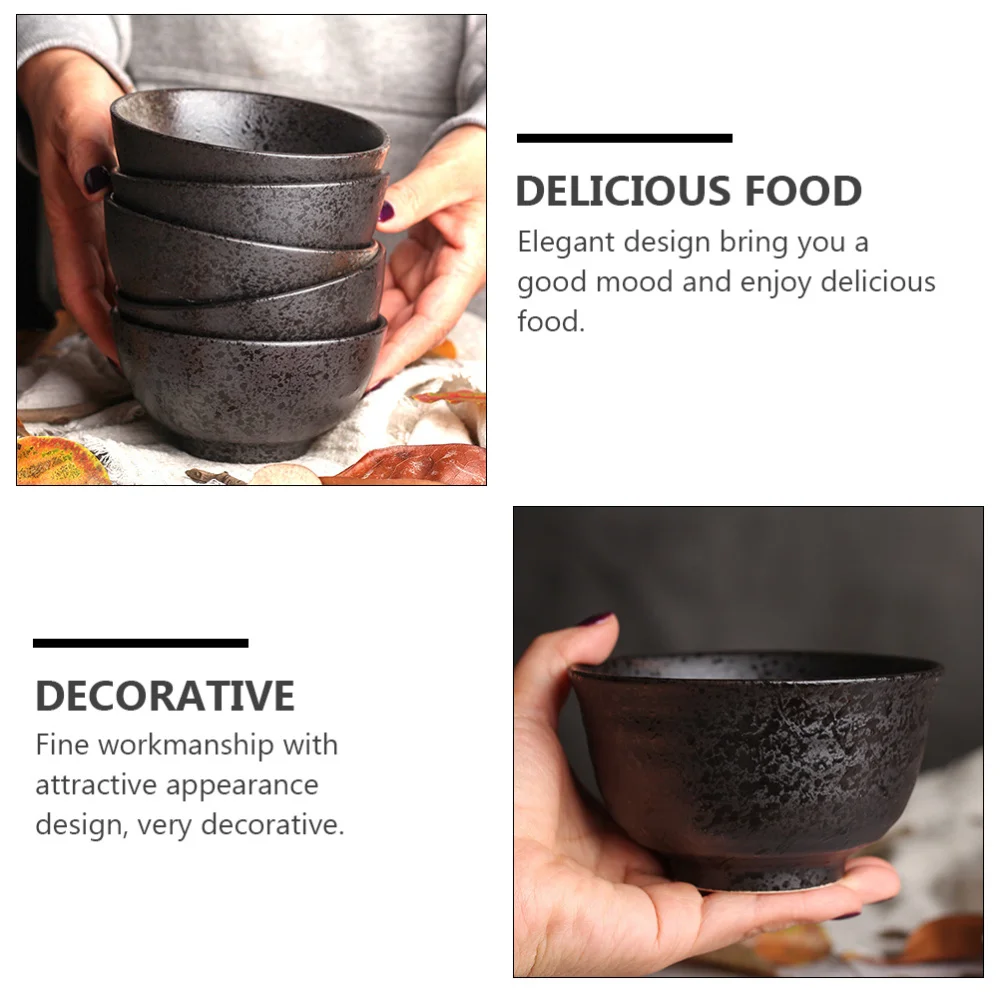 

2pcs Rice Noodle Bowl Kitchen Tableware Ceramic Salad Soup Bowl Food Container