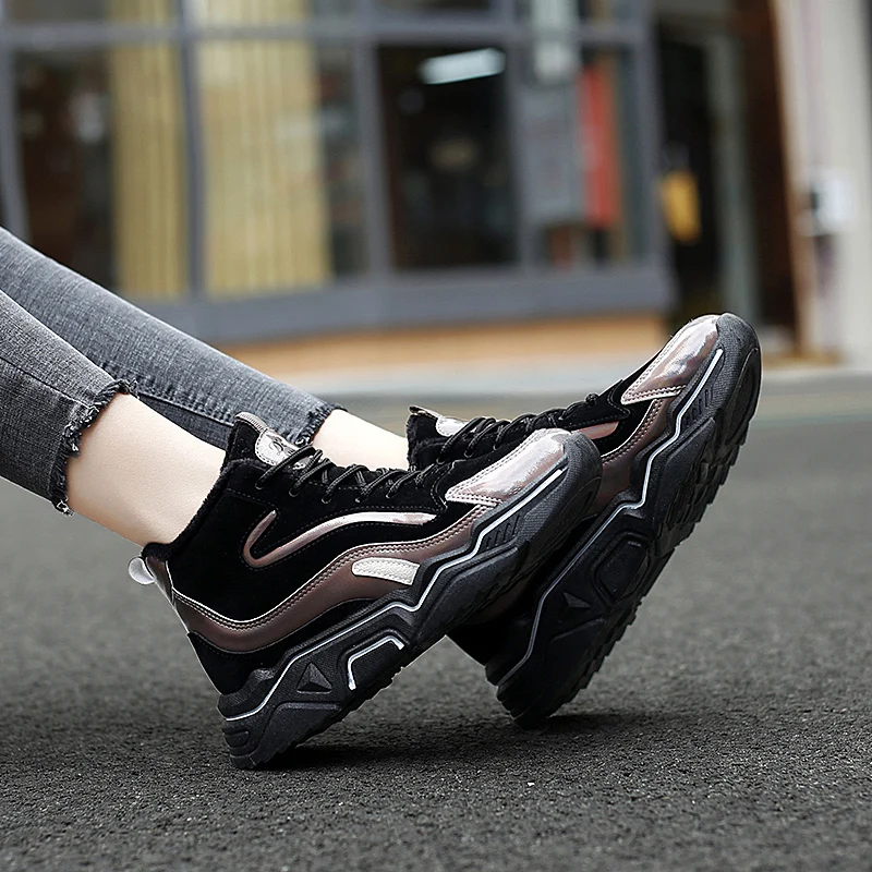 

Autumn Platform Shoes Casual High-top Women's Cotton Shoes Ankle Boots Shoes Lace-up Winter Shoes Woman Lightweight