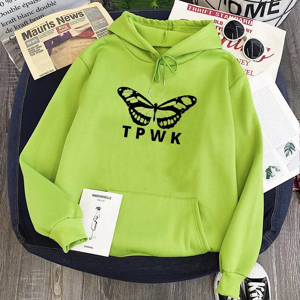 

TPWK Butterfly Sweatshirt Fashion Treat People With Kindness Hoodie Women Fall Tops Print Plus Size Hoodies new