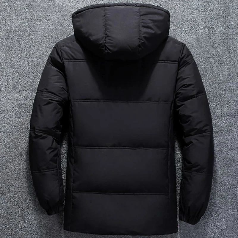 Мужская теплая куртка пуховик на утином пуху парка высокого качества короткая