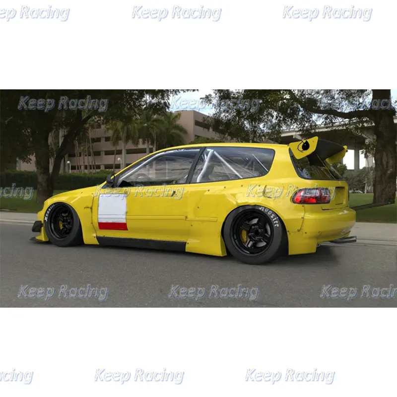 Широкий боди из стекловолокна в стиле RB для Honda EG Civic задний бампер FRP спойлер