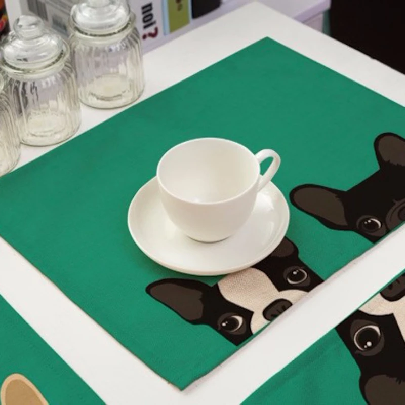 42x32 см милая собака шаблон хлопок белье подставка в стиле Вестерн столовые