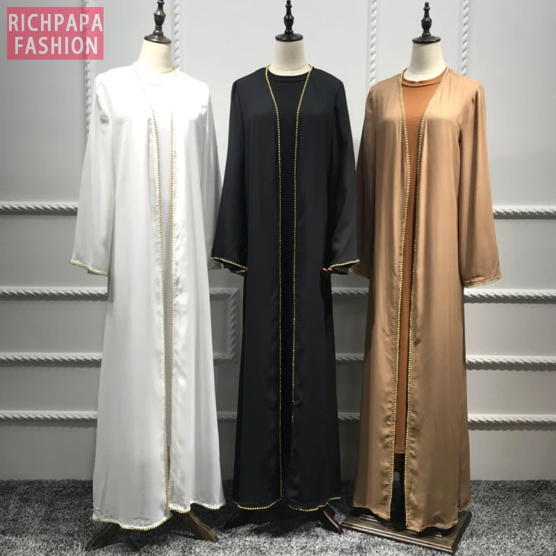 Женское открытое кимоно-абайя мусульманский Дубай 2019 кафтан женский