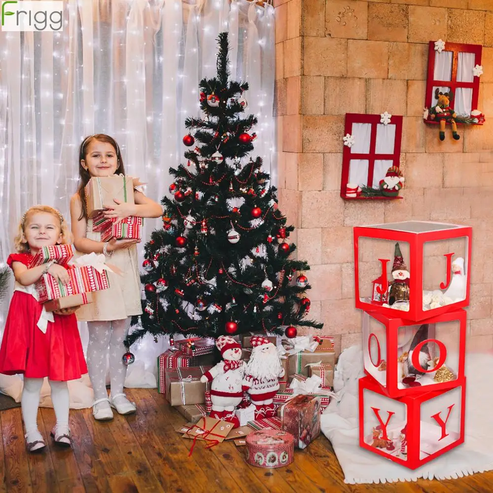 Рождественская прозрачная коробка с украшениями Рождественский Декор для дома