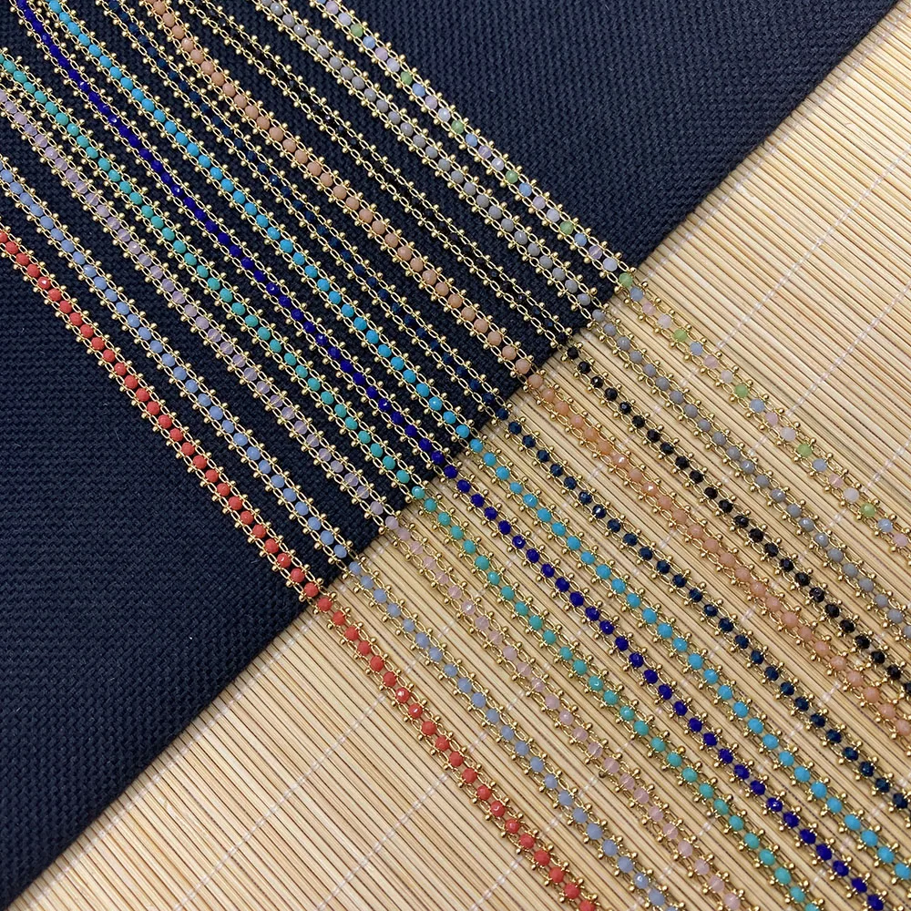 

Стеклянные четки ручной работы, изысканная медная цепочка, изготовление ювелирных изделий своими руками, ожерелье, браслет, серьги, аксессу...