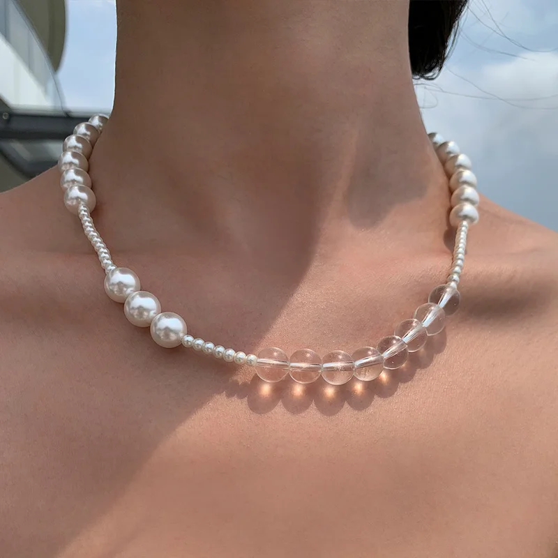 

Timeless Wonder Gorgeous Faux Pearl Glass Beads Choker Necklace Women Jewelry Designer Ins Fashion Korean Gift Trendy Cute 5447