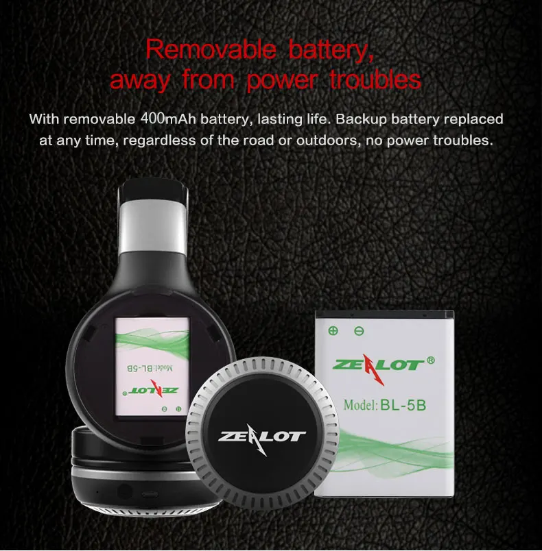 Наушники ZEALOT B19, ЖК-дисплей, Hi-Fi, бас, стерео наушники, Bluetooth, беспроводная гарнитура с микрофоном, FM радио, TF слот для карты, наушники