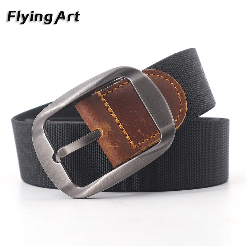 Canvas Belts Men NewGenuine Leather For Men Business Casual Male Luxury Waistband High Quality Pin Buckle Military Belts Jeans