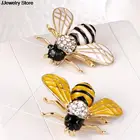 Брошь-насекомое, золотого цвета, с эмалью, для женщин и мужчин, 1 шт., броши в виде пчел