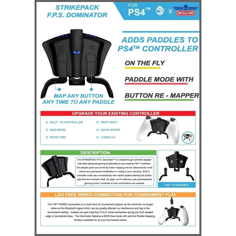 

28EA Strikepack Strike Pack Портативный FPS Dominator С Лопатками контроллер энкодер прочный адаптер для PS4