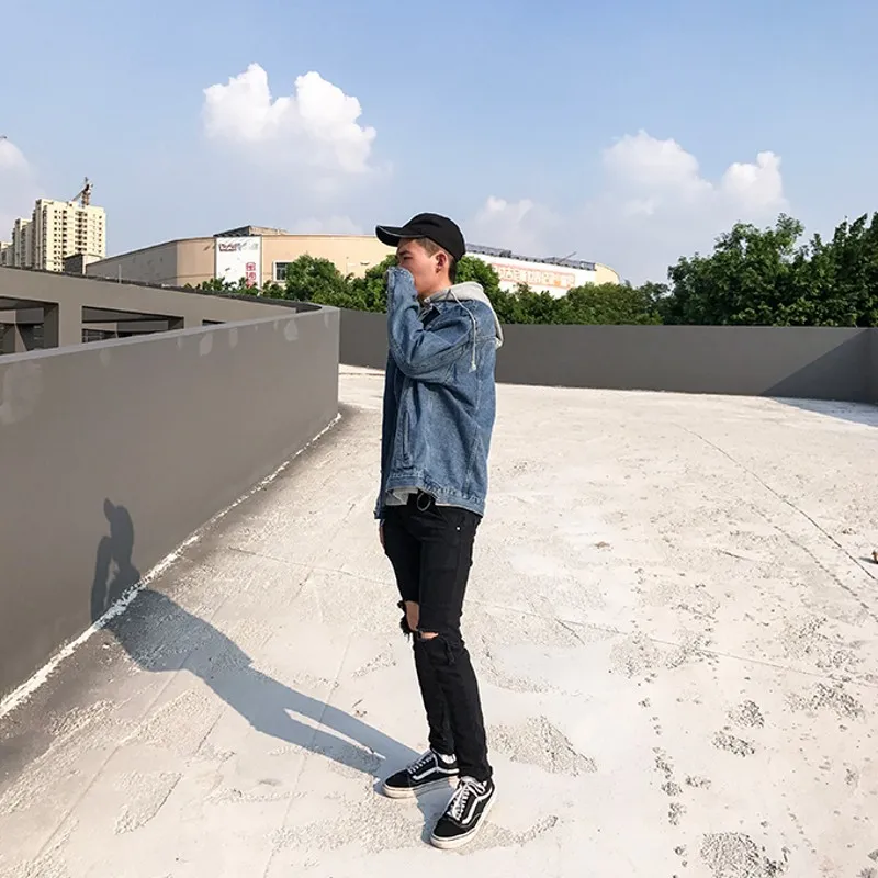 Мужская модная обувь Сезон весна-осень Джинсовые куртки пальто 2020 Новая мужская