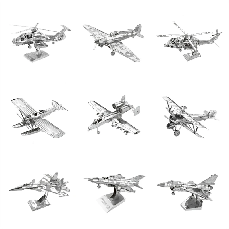 

3D металлические пазлы-вертолет для самостоятельной сборки, модели ВВС, лазерная вырезка, головоломки для взрослых и детей, развивающая колл...