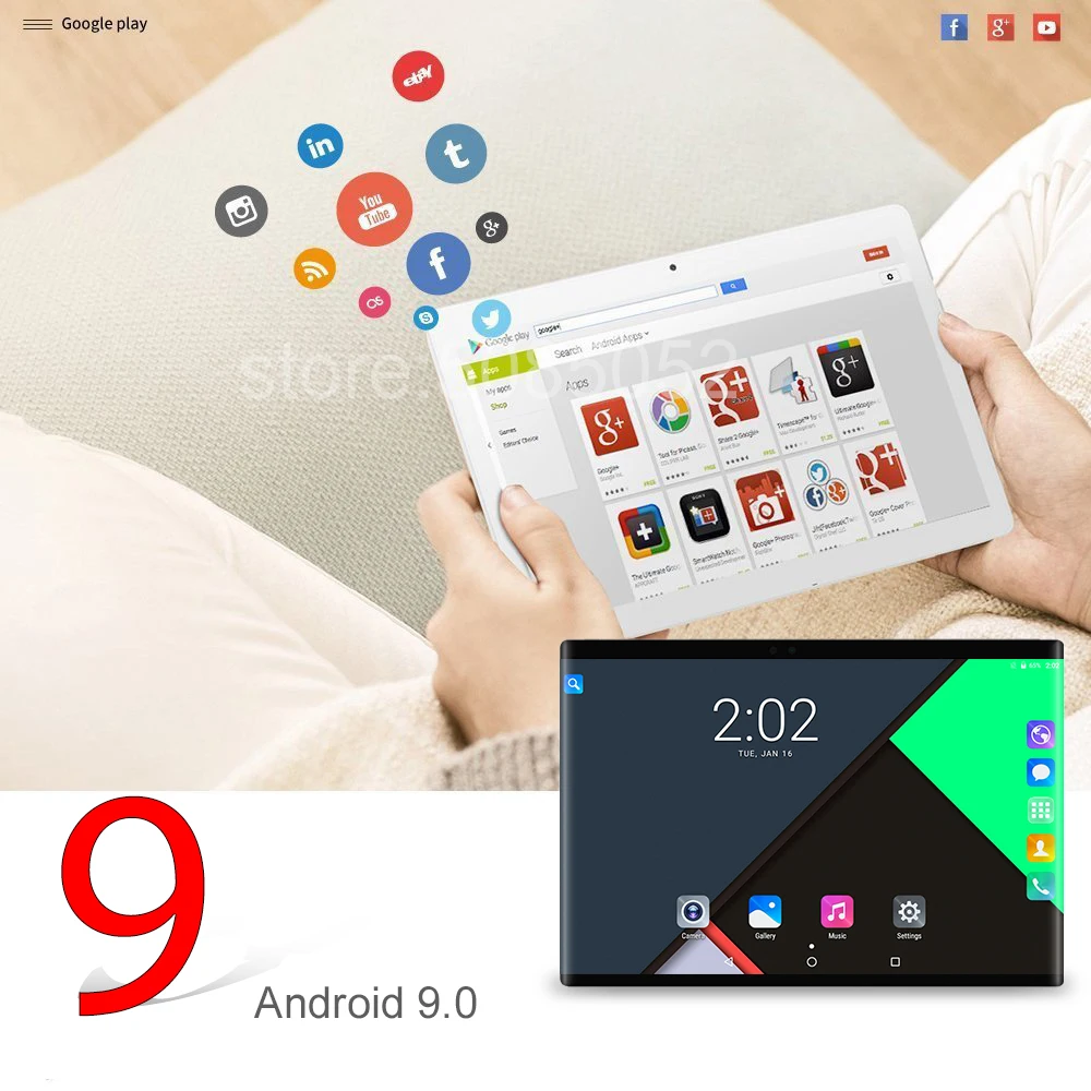 Android 9 0 планшетный ПК 10 1 дюймов Google Play Восьмиядерный 6 ГБ + 128 Гб 3g/4g LTE Смартфон android