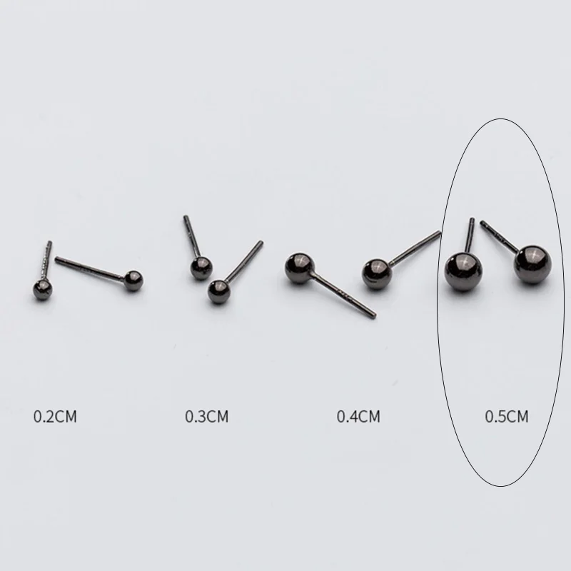 1Pair 5mm(recommend Trustdavis 925 пробы серебряные серьги-гвоздики черные маленькие твердые серьги-гвоздики с шариками для женщин подарок для девочек-подростков DA379 - Окраска металла: 1Pair 5mm(recommend