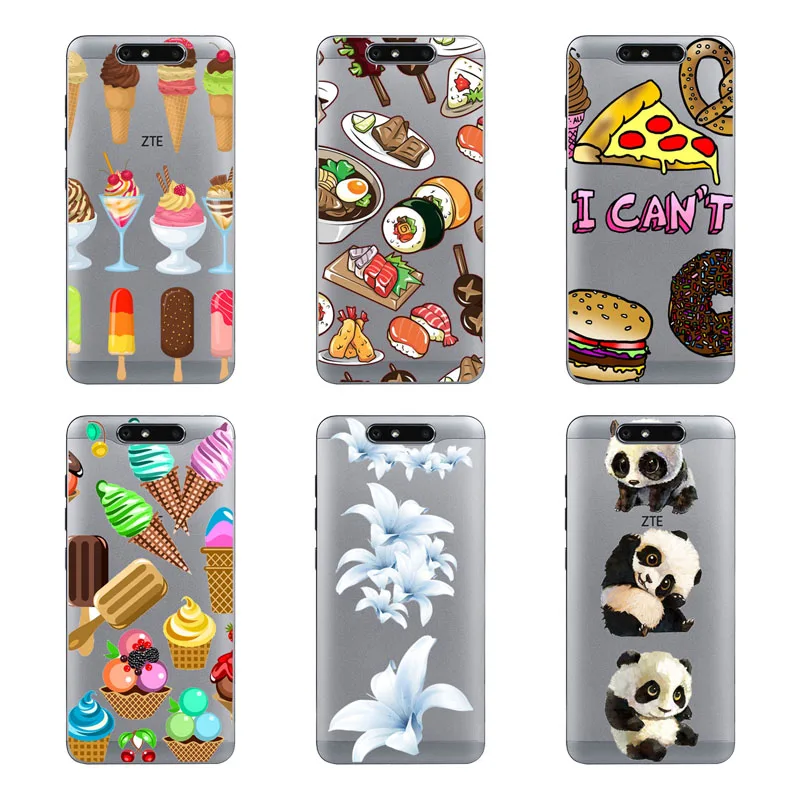 Soft TPU for Blade v8 v9 lite / mini Case flower Cover ZTE nubia v18 z18 Axon 7 Phone protect cases shell |