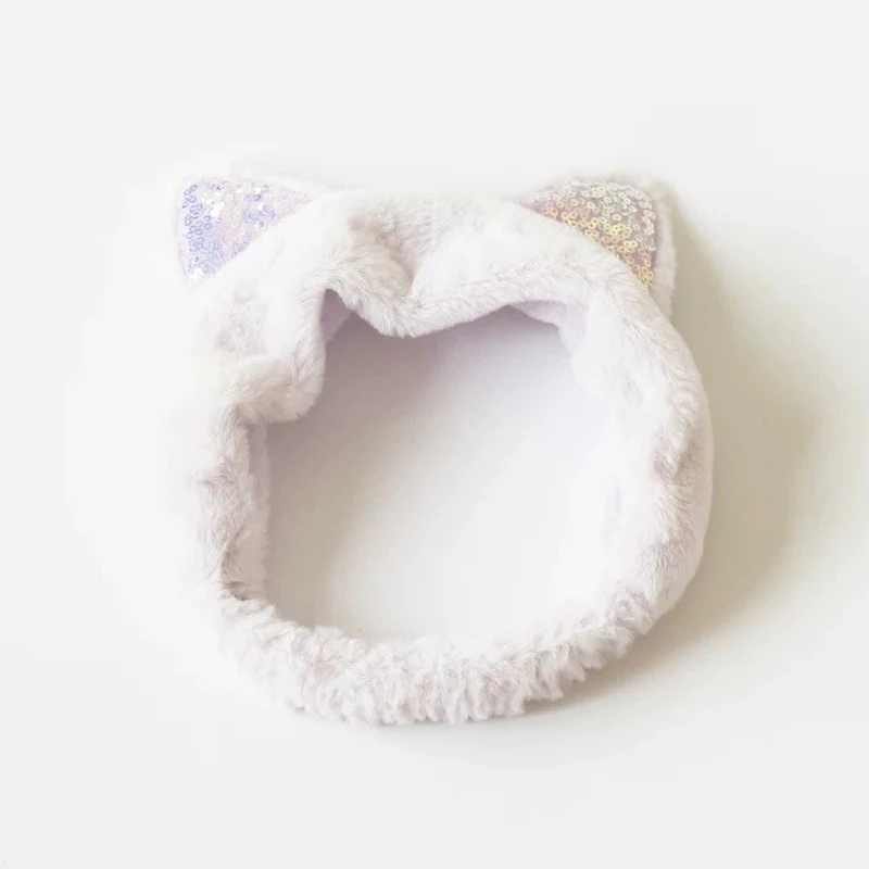 Женская повязка на голову с ушками животных розовая желтая белая Черная| |