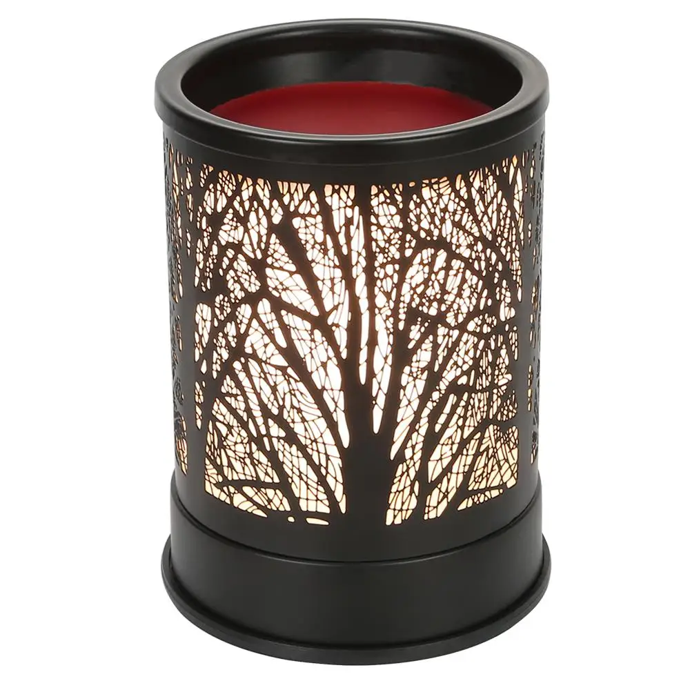 

SIMMY Wax Melts Candle Warmer Classic Black Metal Forest Design Fragrance Oil Warmer Lamp Little Night Light
