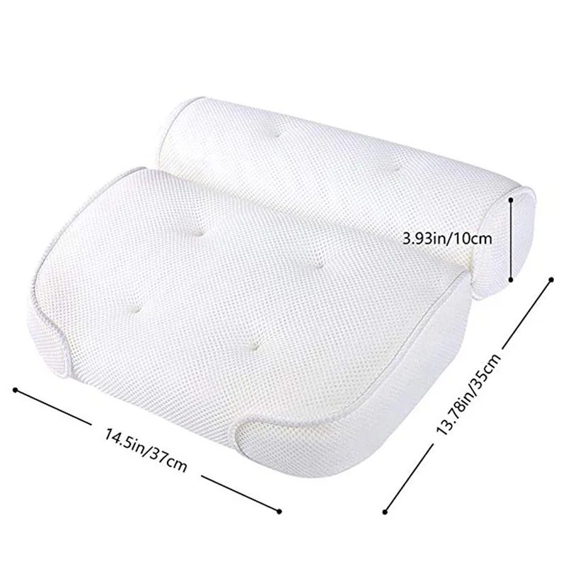 

SPA Bath Pillow With Suction Cups Neck And Back Support Headrest Pillow Thickened For Home Hot Tub Bathroom Cushion Accersories