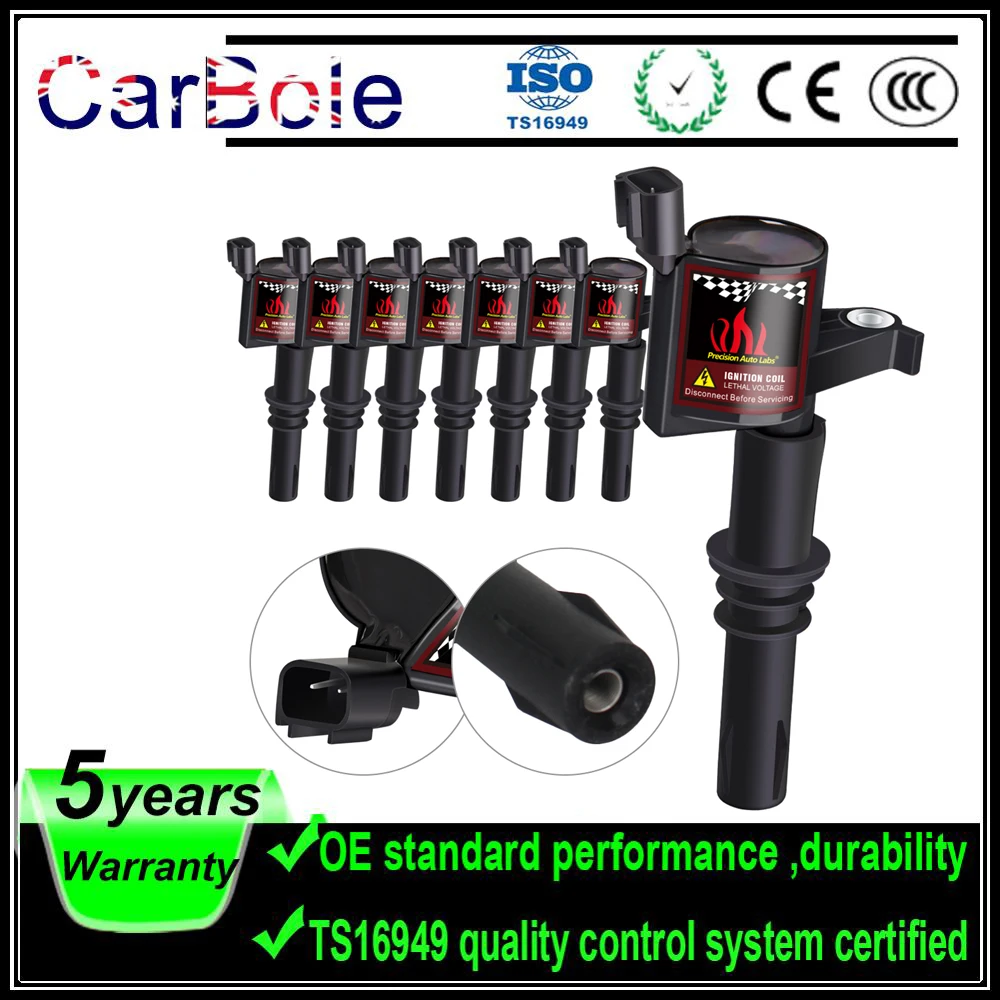Carbole Pack 8 DG511 Катушка зажигания для Ford 2004 2008 F 150 Expedition 4.6L 5.4L FD508 части системы