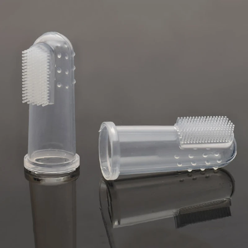 Зубная щетка для собак Мягкая силиконовая животных маленьких Тедди средних и