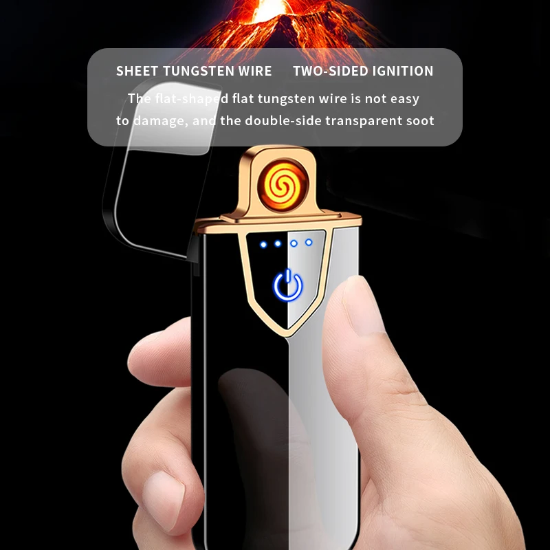 Портативная USB перезаряжаемая ветрозащитная беспламенная Электронная зажигалка
