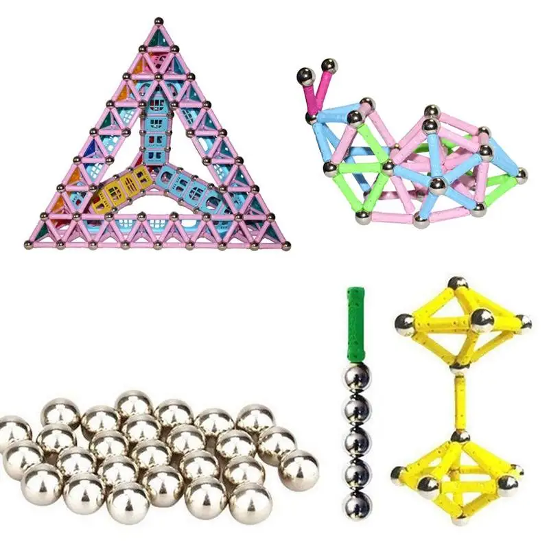 107 шт. Магнитный конструктор Детский пазл магнитные полосы бусины игрушка