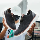 Легкие мужские туфли на шнуровке, летняя обувь в британском стиле, дышащие вязаные сетчатые туфли на плоской подошве, стиль рок