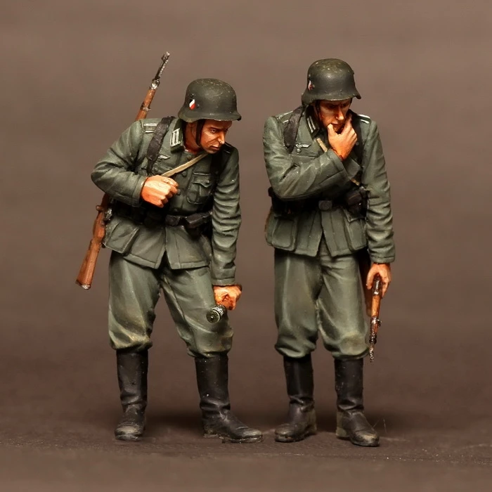

Модель военной модели 2 из смолы Второй мировой войны 1/35 немецкая пехота 1939-42 несобранная нецветная Бесплатная доставка