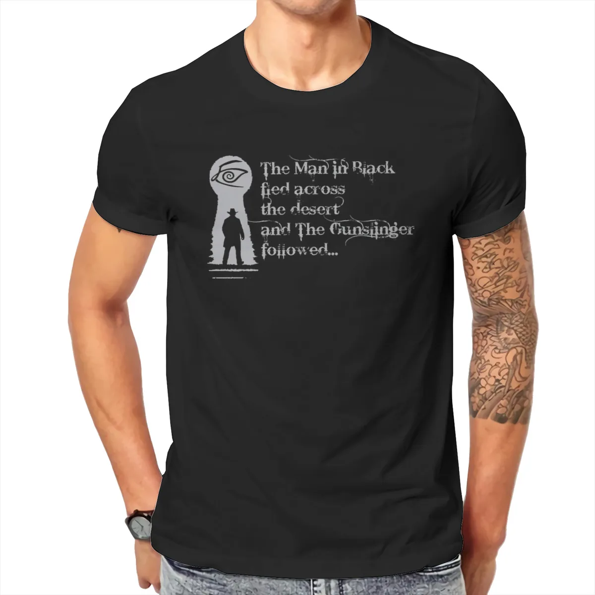 

the man in black T shirt Men T shirt summer T-shirt