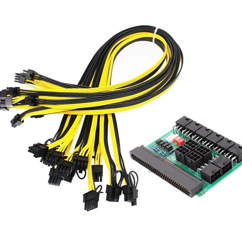 

Breakout Board And Cable, Power Supply Breakout Board And 12pcs 18AWG Cable For HP DELL Lenovo Watt Power Module Mining