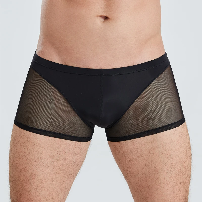 Трусы боксеры мужские сетчатые прозрачные пикантное нижнее белье эротические