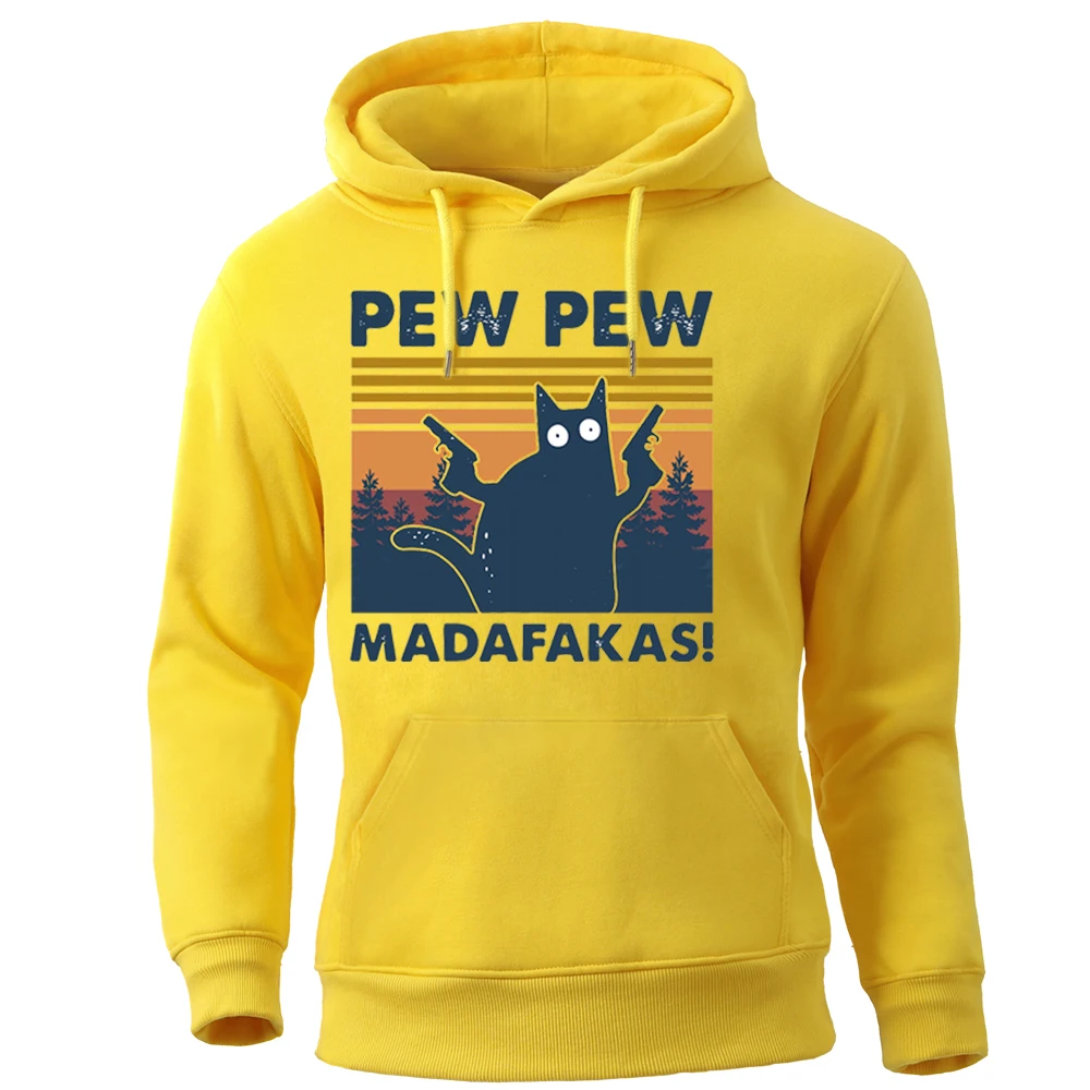 

Lovely Cat Pew Madafakas Hoodie Hoodies Sweatshirts Harajuku Streetwear Men Crewneck Pullovers Hoody Winter Warm Tops Tracksuits