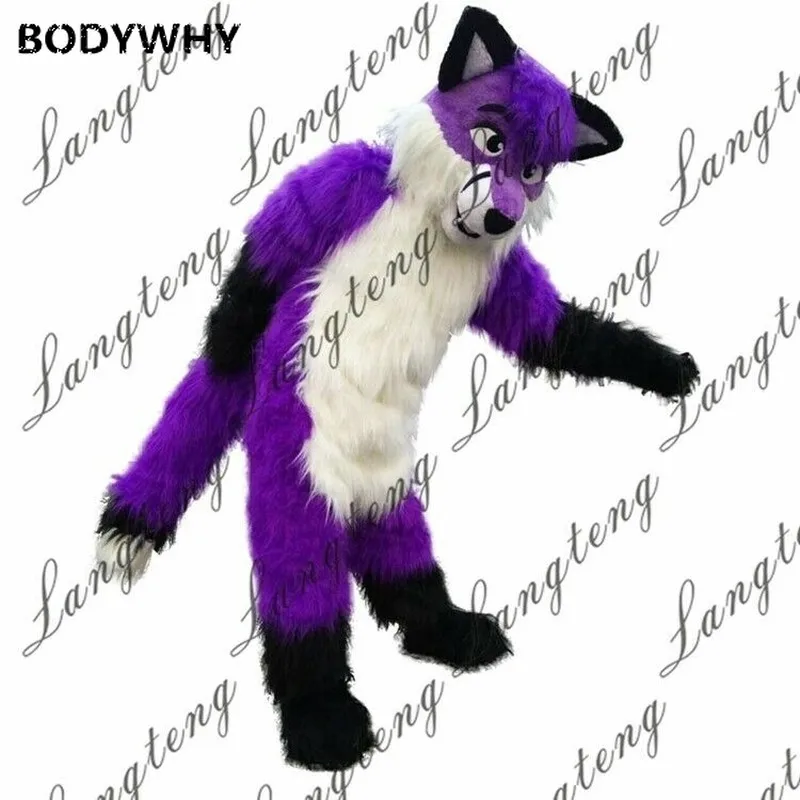 Фиолетовая лиса хаски собака Пушистый костюм талисман косплей реквизит аниме